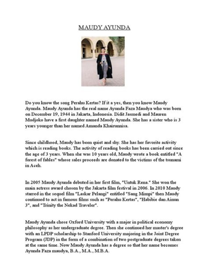 Maudy Ayunda Biography, Age, Height, Husband, Net Worth, Family